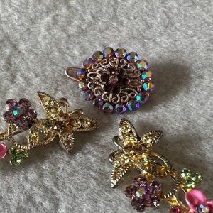 Bundle of 3 Rhinestones Hair Clips